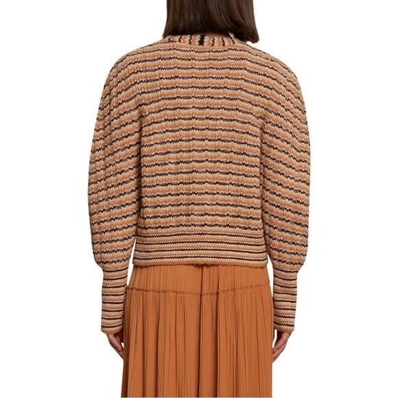 NWT A.L.C. Sweater Rebekah Cardigan Cashew Multi Stripe Button Front Size XS NEW - Picture 8 of 14